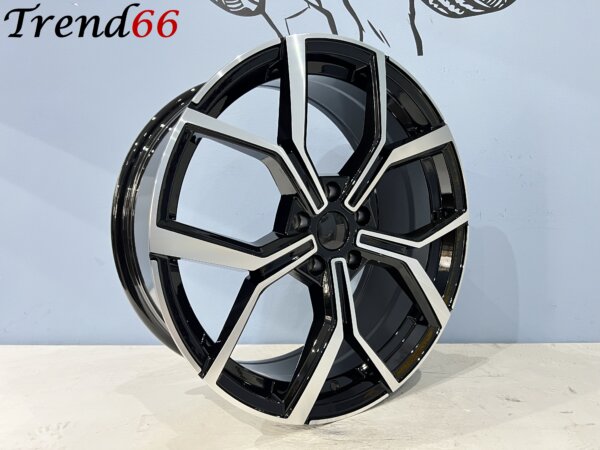 IMG_7094 17 Inch 5x100 - Faro Look Velgen Set Hoogglans Zwart Gepolijste Kleur
