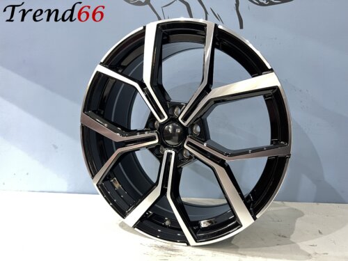 IMG_7095 17 Inch 5x100 - Faro Look Velgen Set Hoogglans Zwart Gepolijste Kleur