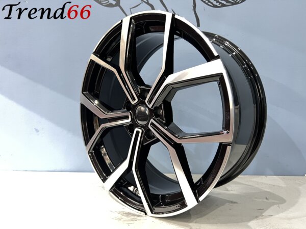 IMG_7096 17 Inch 5x100 - Faro Look Velgen Set Hoogglans Zwart Gepolijste Kleur