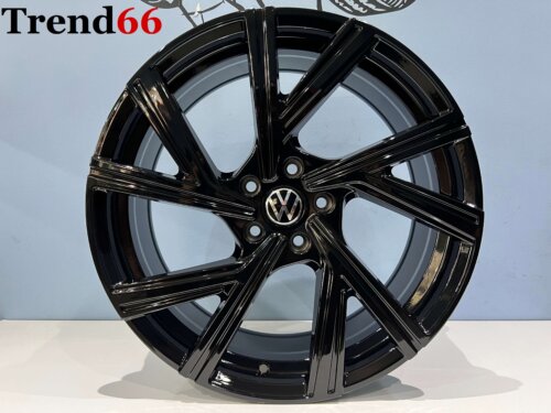 18 Inch Velgen 5x112- Bergamo Look Velgen Set Glans Zwart
