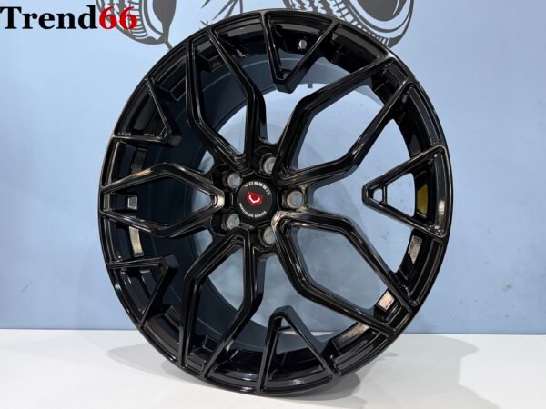 IMG_8604 19'' 5x112 Nieuwste Model Vossen Look Velgen Set Hoogglans Zwarte Kleur