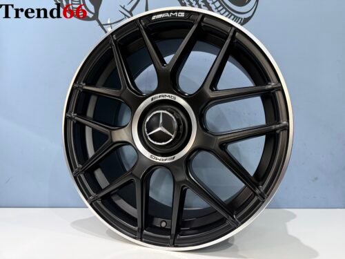 IMG_8625 19 Inch 5x112 Y Spaak AMG Look Velgen Set Mat Zwart Met Gepolijste Rand