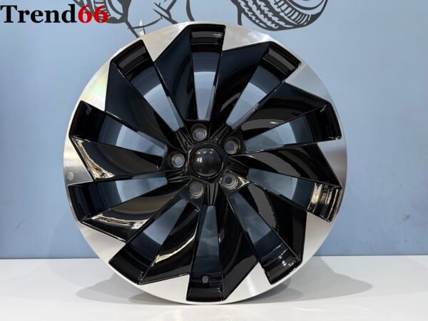 18'' Nieuw In Doos FR Model Velgen Set. Hoogglans Zwart Gepolijst Kleur SportVelgen.