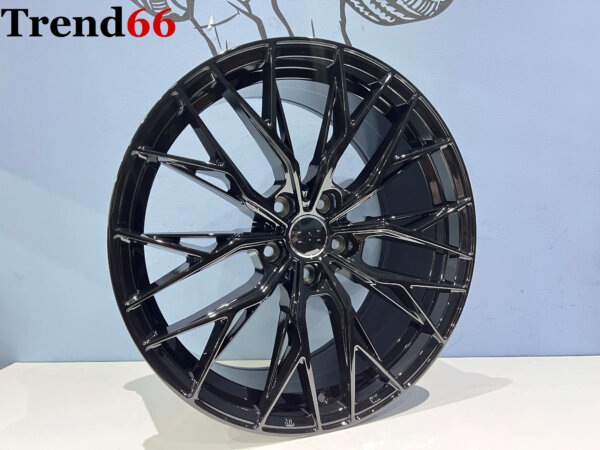 19 Inch 5x112 RS Velocity Vossen Look Velgen Set Glans Zwarte Kleur