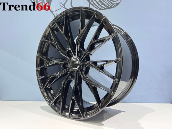 19 Inch 5x112 RS Velocity Vossen Look Velgen Set Glans Zwarte Kleur