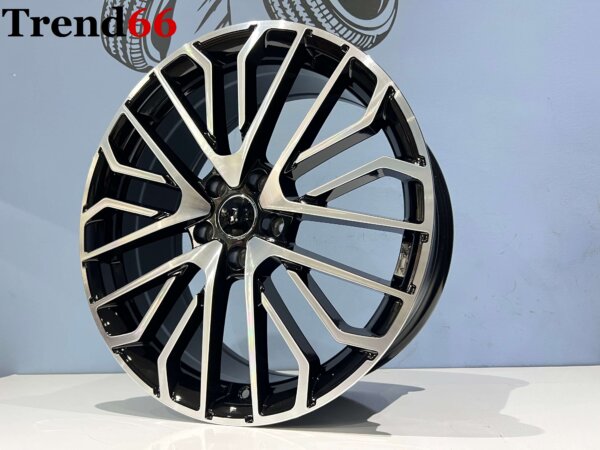 19 Inch 5x112 Nieuwste Type RS Look Velgen Set Hoogglans Zwart Gepolijste Kleur