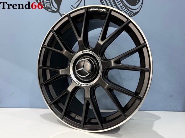 19'' 5x112 Y Spaak 2026 Model AMG Look Velgen Set Satin Zwart Met Lip Gepolijste Rand Kleur