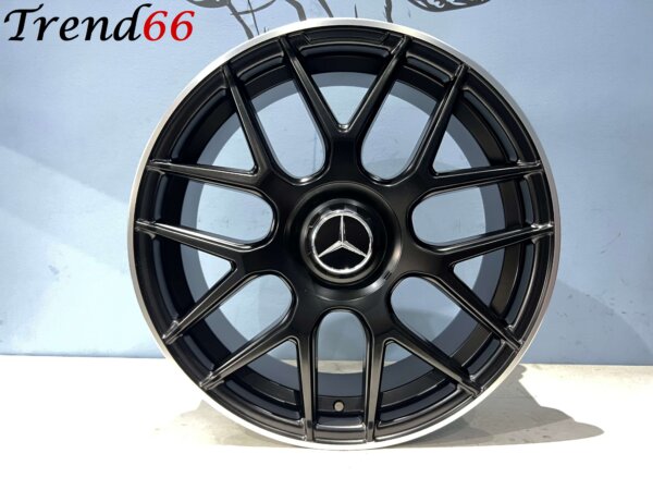 19 Inch 5x112 Y Spaak AMG Look Velgen Set Mat Zwart Met Gepolijste Rand