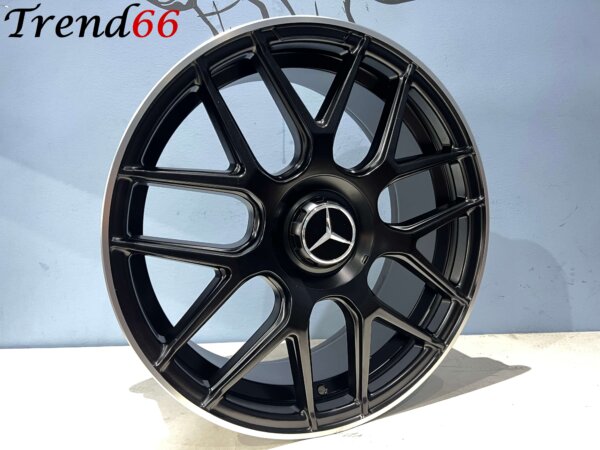 19 Inch 5x112 Y Spaak AMG Look Velgen Set Mat Zwart Met Gepolijste Rand