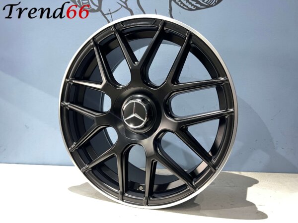 19 Inch 5x112 Y Spaak AMG Look Velgen Set Mat Zwart Met Gepolijste Rand