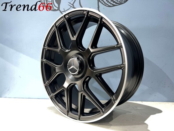 19 Inch 5x112 Y Spaak AMG Look Velgen Set Mat Zwart Met Gepolijste Rand