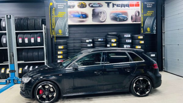 IMG_E0669 18 Inch 5x112 RS Rotor Look Velgen Set Glans Zwart Gepolijste Kleur