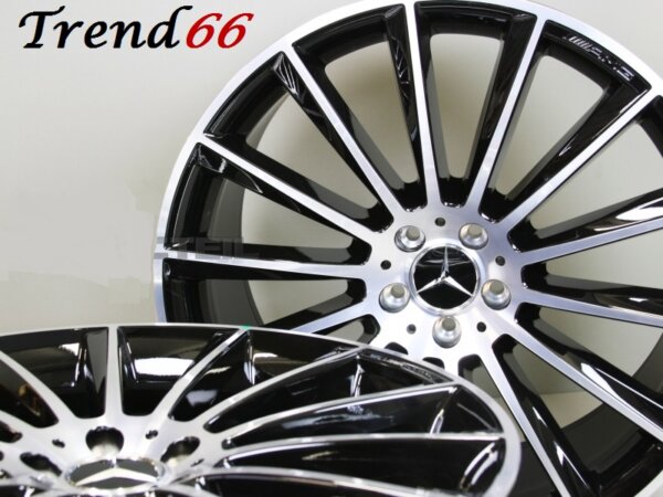 001 18 Inch Velgen 5x112- Multispaak AMG Look Velgen Zwart Gepolijst