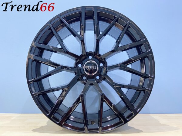 IMG_2028 19 Inch 5x112 R8 Look Velgen set in Hoogglans Zwart