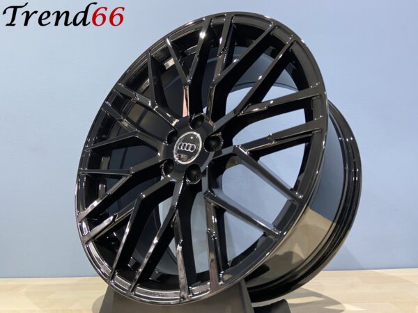 IMG_2033 19 Inch 5x112 R8 Look Velgen set in Hoogglans Zwart