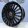 18 Inch 5x112 Multi Spaak Model AMG Look Velgen Set Hoogglans Zwart Met Lip Gepolijste Kleur