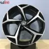 18 Inch Velgen 5x100- Bonneville Look Velgen Set  Zwart Gepolijste  Kleur