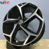 18 Inch Velgen 5x100- Bonneville Look Velgen Set  Zwart Gepolijste  Kleur