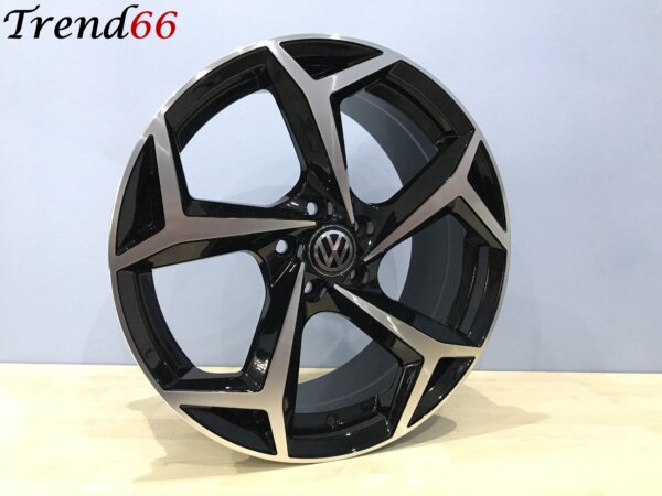 18 Inch Velgen 5x112- Bonneville Look Hoogglans Zwart Gepolijste Kleur