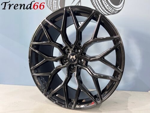 23 Inch 5x112 Velgen Set Vossen Look in Hoogglans Zwart