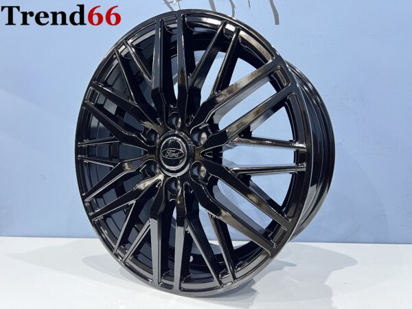 IMG_9193 18 Inch 6x120 Velgen Set Hoogglans Zwart Ford Transit Custom Vw Transporter 2025 + Axe Look